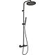 Colonne de douche Muun Nero douchette baton, tête de douche Ø 250 mm et mitigeur thermostatique noir mat