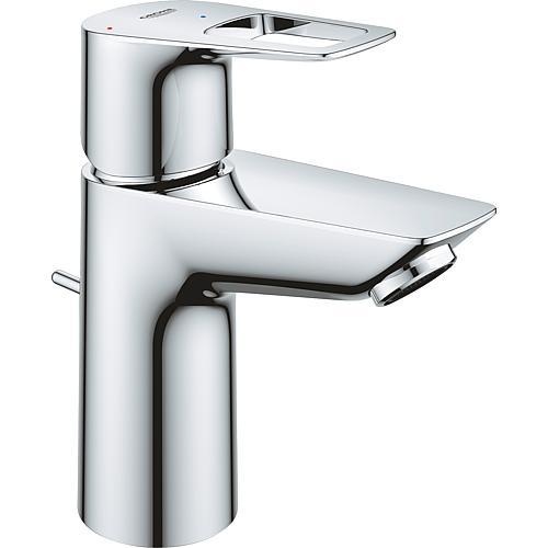 Mitigeur de lavabo Grohe Bauloop S-Size saillie 93 mm chrome eau froide position centrale avec garniture d'écoulement