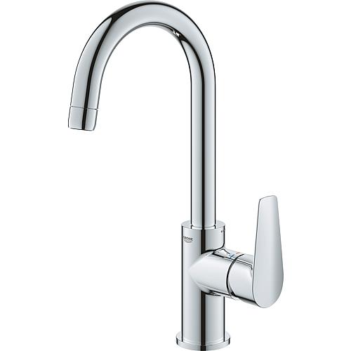 Mitigeur de lavabo Grohe BauEdge L-Size saillie 140 mm chrome avec garniture d'écoulement