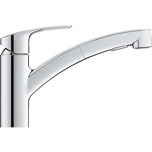Mitigeur d'évier Grohe Eurosmart douchette extractible saillie 227 mm chrome