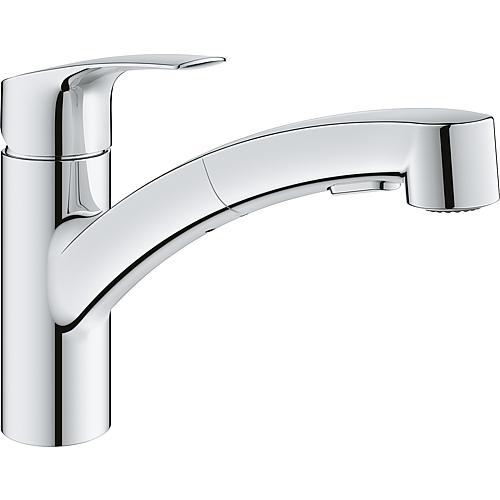 Mitigeur d'évier Grohe Eurosmart douchette extractible saillie 227 mm chrome