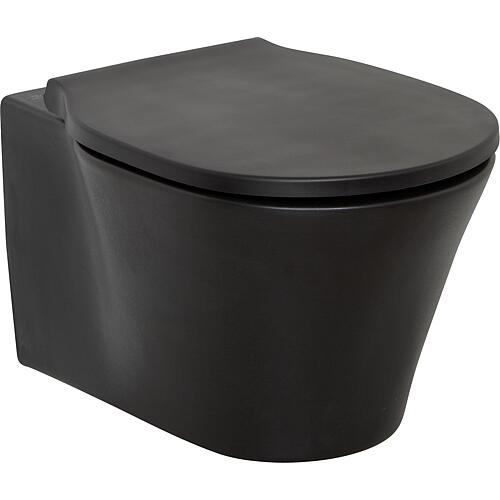 WC suspendu à fond creux Connect Air, noir, sans bord de rinçage  Standard 1