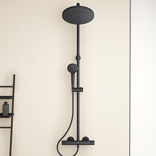 Colonne de douche Ceratherm T25, avec fonction télescopique, noir mat  Anwendung 2