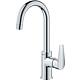 Mitigeur de lavabo Grohe BauEdge L-Size saillie 140 mm chrome avec garniture d'écoulement