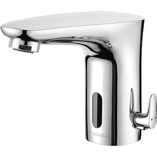 Mitigeur lavabo Schell MODUS E HD-M saillie 120 mm chrome avec sonde IR fonctionnement sur secteur