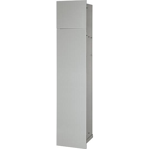 Niche à encastrer en inox pour WC, fermée 800, 2 portes vitrées, blanc