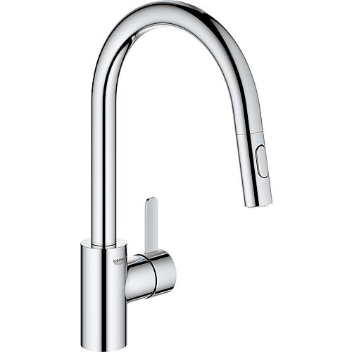 Mitigeur évier Grohe Eurosmart C, avec douchette extractible, commande latérale Standard 1