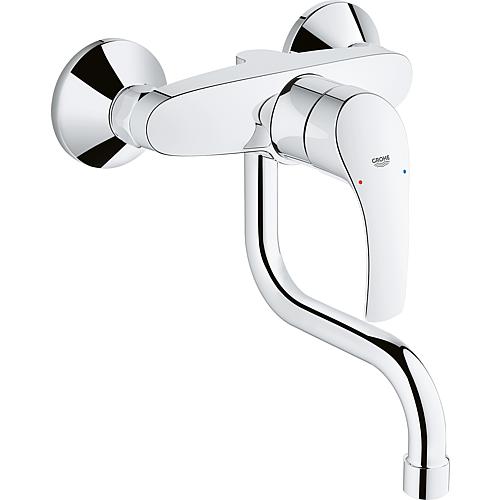 Mitigeur d'évier mural Grohe Eurosmart avec bec pivotant saillie 150 mm chrome