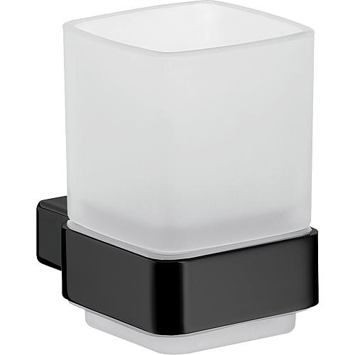 Porte-gobelet avec verre emco loft noir, suspendu Standard 1