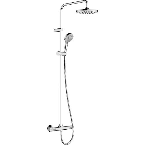 Colonne de douche Hansgrohe 200 1 jet Vernis Blend douchette, tête de douche Ø 205 mm et thermostat chrome