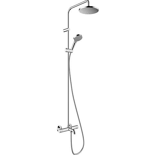 Ensemble de douche Hansgrohe 200 1 jet Vernis Blend douchette, tête de douche Ø 205 et thermostat chrome