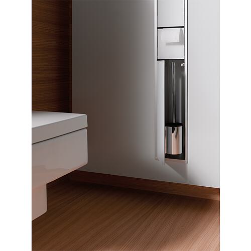 Conteneur encastré WC aluminium Asis, avec 2 compartiments et 1 porte Anwendung 1