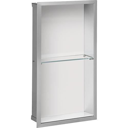 Niche murale encastrable, ouverte, hauteur 600mm, 1 tablette en verre Standard 2