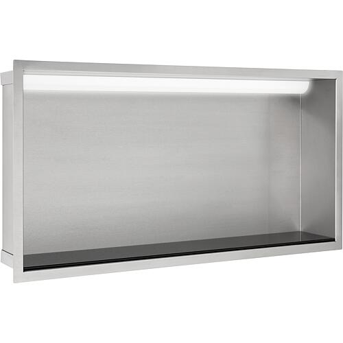 Niche murale encastrée en acier inoxydable, ouverte 600, éclairage LED Anwendung 1