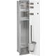 Niche à encastrer en inox pour WC Zero hauteur 800 inox brossé , 2 portes blanches, droite