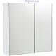 Armoire à glace Akira avec éclairage LED, 2 portes, blanc brillant, 715x700x155mm