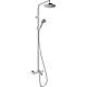 Ensemble de douche Hansgrohe 200 1 jet Vernis Blend douchette, tête de douche Ø 205 et thermostat chrome