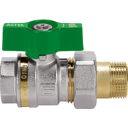 Robinet à boisseau sphérique pour eau potable en laiton Aster ACS
fem/mâle DN15 (1/2")