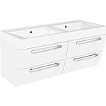 Meuble sous-vasque Enna avec double vasque en fonte minérale, largeur 1200 mm