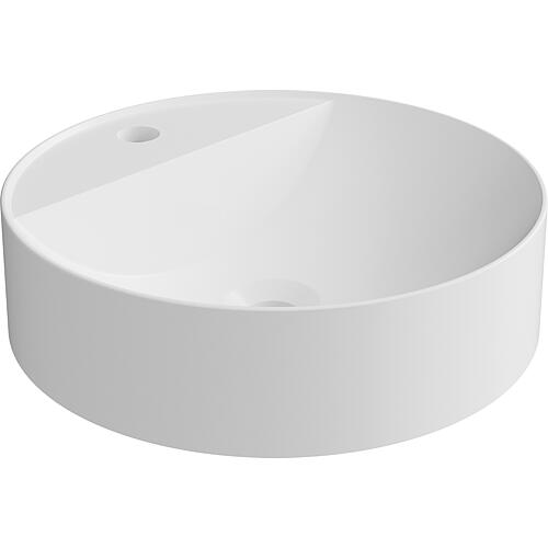 Vasque à poser Serido ØxH : 400x105 mm fonte minérale blanc brillant, sans trop-plein