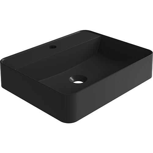 Vasque à poser Serido LxHxP : 500x105x400 mm Fonte minérale noire mate, sans trop-plein