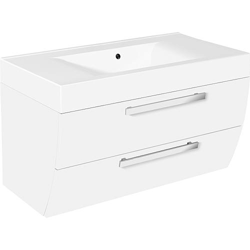 Meuble sous-vasque Enna avec vasque en fonte minérale, largeur 900 mm Standard 1