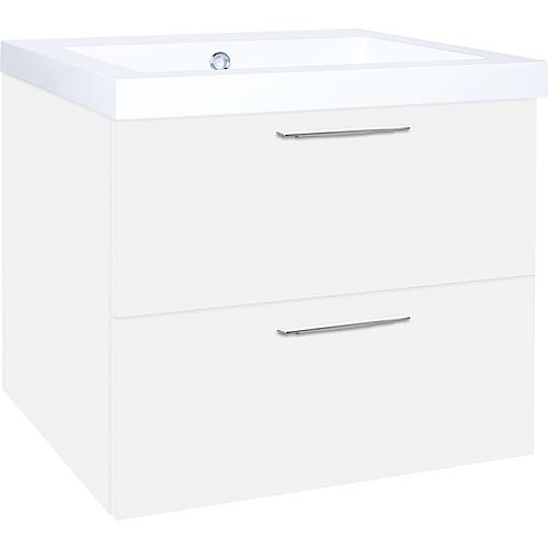 Meuble sous-vasque Ekry avec vasque en fonte minérale, avec 2 tiroirs  Standard 1