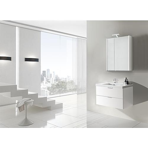 Ensemble de meubles de salle de bains EPIL série MBF blanc brillant 2 tiroirs largeur 710mm