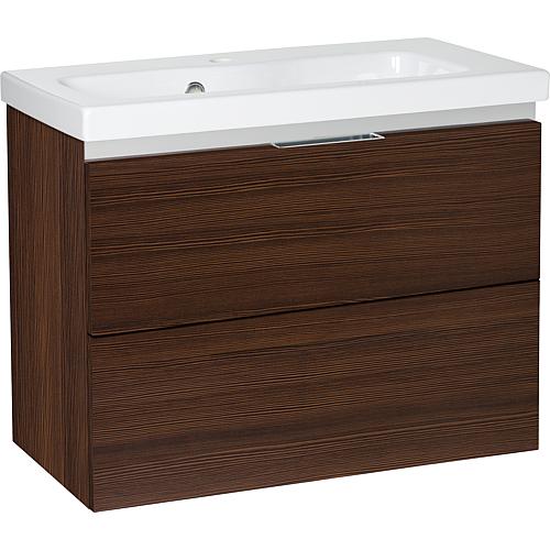 Meuble sous-vasque Eola avec vasque en céramique, largeur 710 mm, 2 tiroirs Standard 6