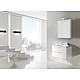 Ensemble de meubles de salle de bains EPIL série MBF blanc brillant 2 tiroirs largeur 710mm
