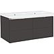 Meuble sous-vasque + vasque en fonte minérale EPIC anthracite brillant 4 tiroirs 1210x580x510mm