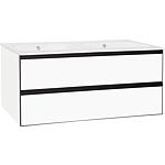 Meuble sous-vasque blanc mat + vasque en céramique blanc Benaro