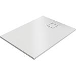 Bacs à douche Hüppe EasyFlat fonte minérale 1000x52x800 mm Ecoulement:côté court, blanc mat