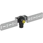 Coude de raccordement 90° Geberit FlowFit, avec plaque de montage, simple avec Femelle