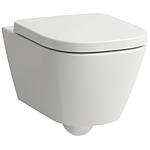 Pack combiné Laufen Meda Advanced WC suspendu à chasse d'eau profonde, sans bride, avec Silent Flush (technologie de rinçage à tourbillon)