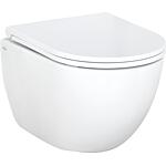 Pack combiné Elanda II WC suspendu à fond creux, blanc, sans rinçage + Abattant WC Softclose