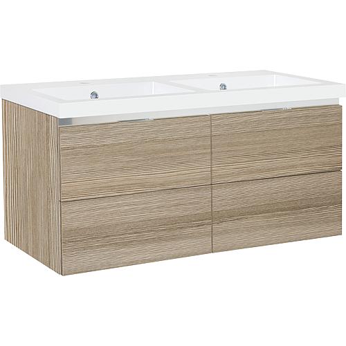 Meuble sous-vasque Epic pour double vasque en fonte minérale, avec 4 tiroirs Standard 5