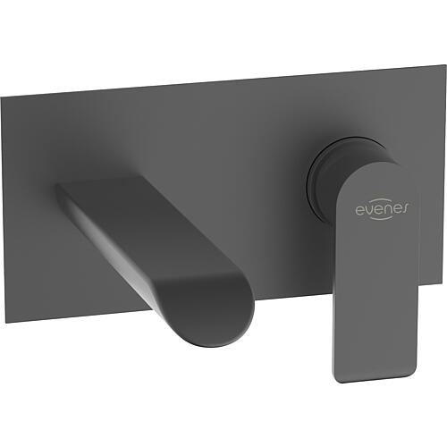 Mitigeur de lavabo mural encastré Malvinas avec robinet à clic Graphite