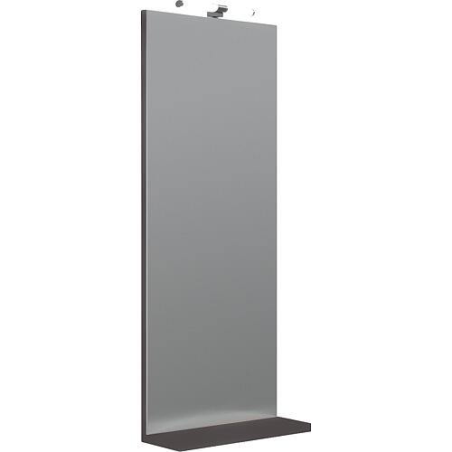 Miroir ELYP avec éclairage + Tablettes anthracite Brillant, 350x900mm 350x900mm