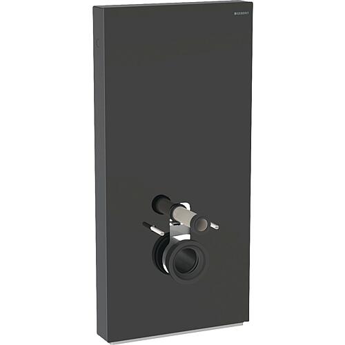 GEBERIT Monolith Plus Module sanitaire pour WC suspendu 114cm, verre noir/aluminium noir chromé