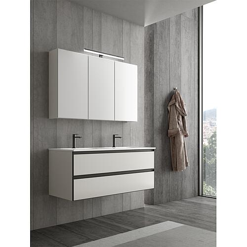 Kit de meubles de salle de bains Benaro blanc mat avec lavabo en Céramique blanc Anwendung 1