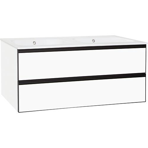 Meuble sous-vasque blanc mat + vasque en céramique blanc Benaro Standard 1