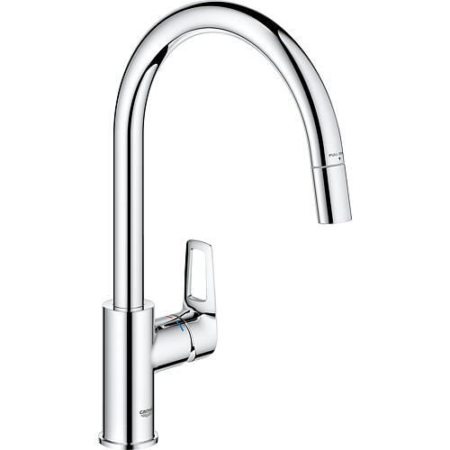 Mitigeur d'évier Grohe Bauloop avec bec extractible, poignée latérale Standard 1