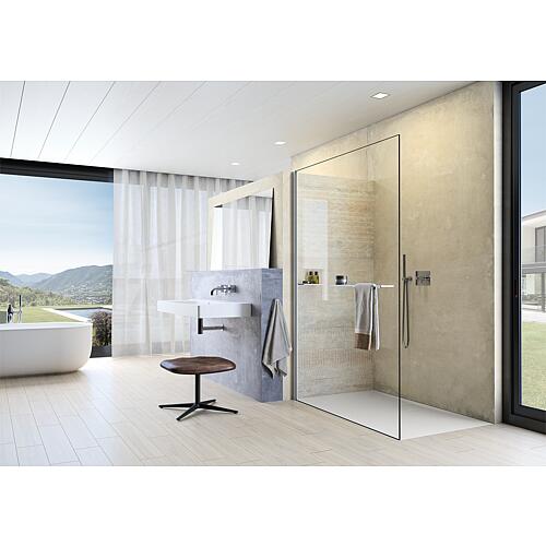 Receveur de douche Hüppe EasyFlat rectangulaire Trou d'évacuation sur le côté long Anwendung 7
