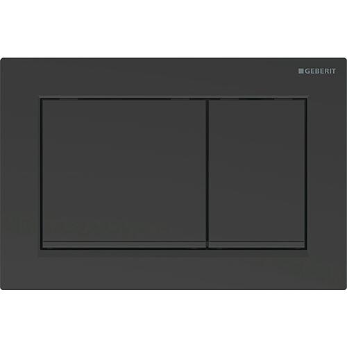 Plaques de commande Omega 20 Square, rinçage à 2 quantités, noir mat/noir
