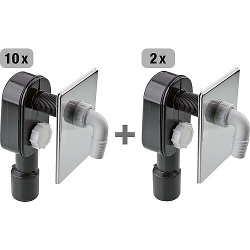 Pack promotionnel siphon encastré machine à laver 10 + 2 gratuits Standard 1