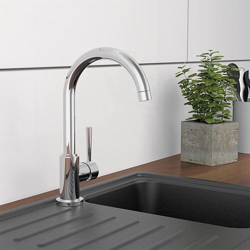 Mitigeur d'évier Malleo Bec orientable, Saillie 185 mm chromé