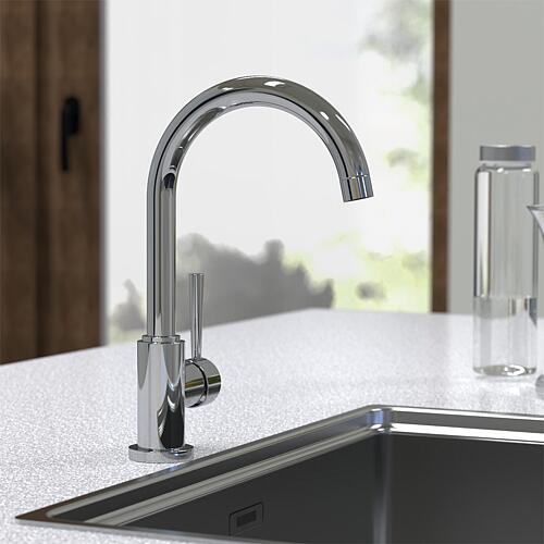Mitigeur d'évier Malleo Bec orientable, Saillie 185 mm chromé
