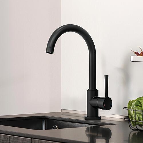 Mitigeur d'évier Malleo Bec orientable, Saillie 185 mm noir mat