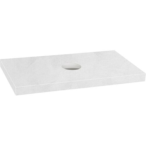 Console Blata imitation ciment blanc avec support. WT perçage avec support 900x56x510 mm